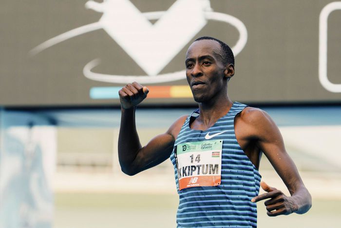 Kelvin Kiptum wins a past race.