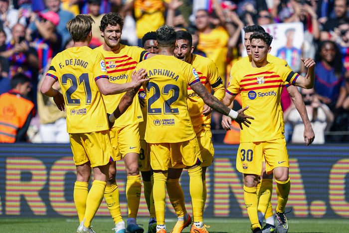 Ferran Torres scores the opening goal for Barcelona