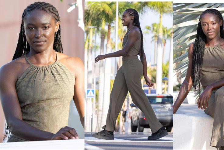 Super Falcons of Nigeria star Rinsola Babajide shows off style.