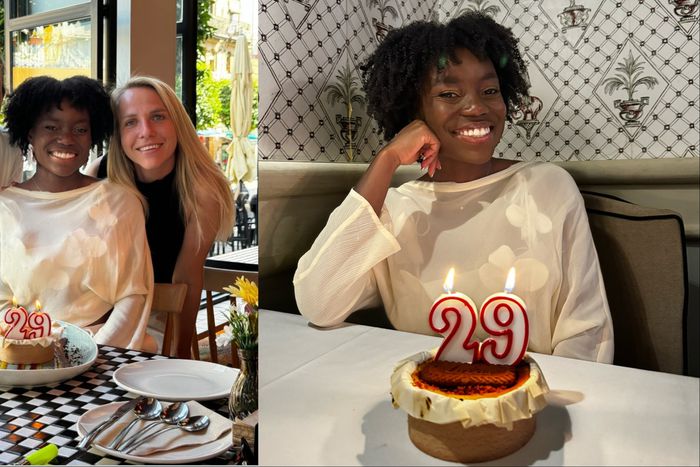 Super Falcons of Nigeria star Toni Payne celebrates 29th birthday with cake.