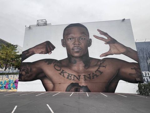 Nigerian-born Stylebender Israel Adesanya gets a mural in New Zealand.