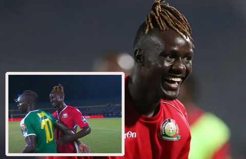 Harambee Stars striker explains akward moment with former Liverpool hero Sadio Mane at 2019 AFCON