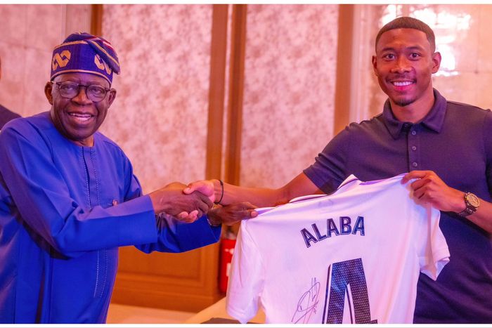 Real Madrid defender David Alaba has gone viral on social media after a meeting with President Bola Ahmed Tinubu in Paris.