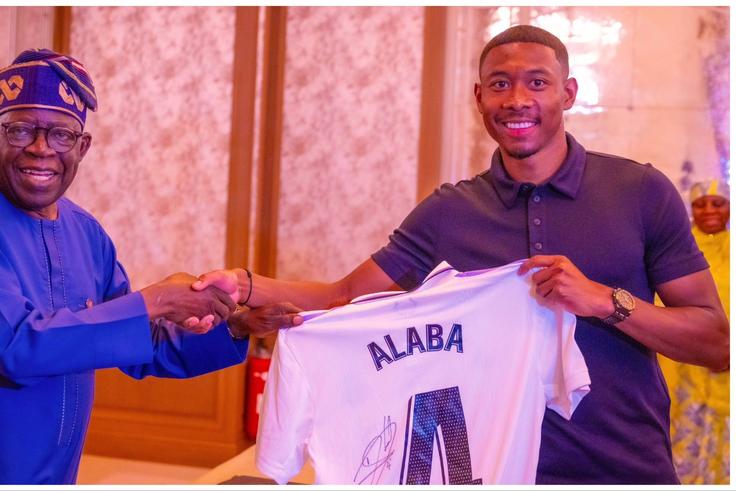 Real Madrid defender David Alaba has gone viral on social media after a meeting with President Bola Ahmed Tinubu in Paris.