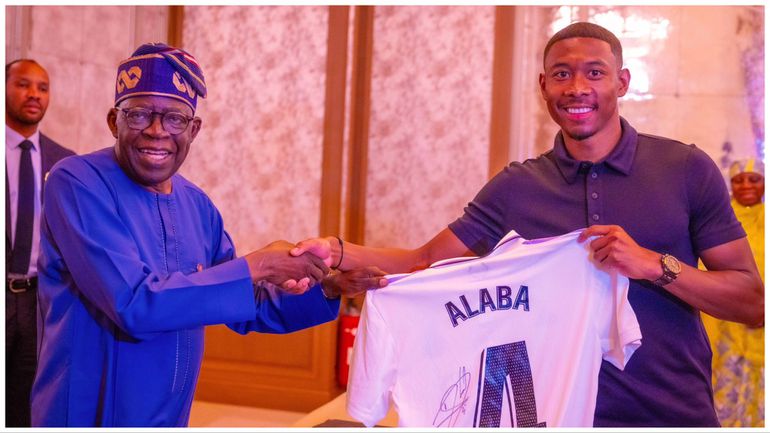Real Madrid defender David Alaba has gone viral on social media after a meeting with President Bola Ahmed Tinubu in Paris.