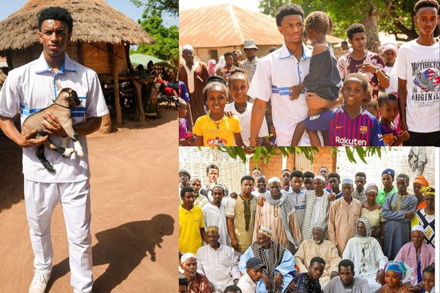 The photo of Balde that went viral is that of him holding a baby goat.