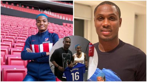Rasheedat Ajibade surprises Odion Ighalo with signed Atletico Madrid jersey after bagging Player of the Year