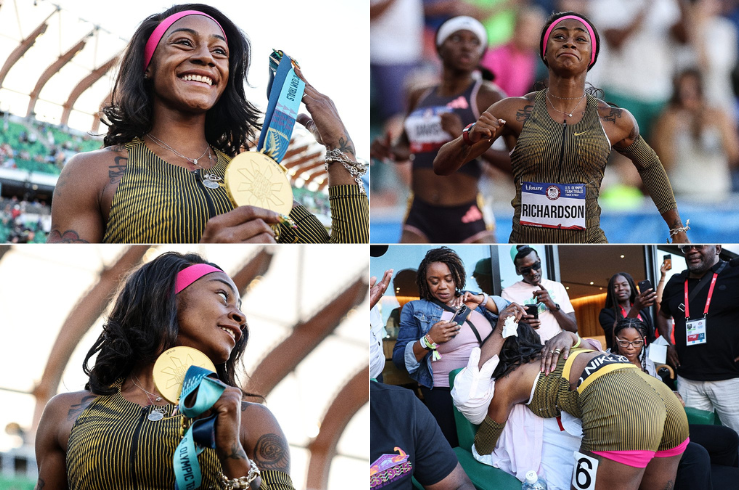 Sha'Carri Richardson Shares Emotional Moment With Family After Winning ...