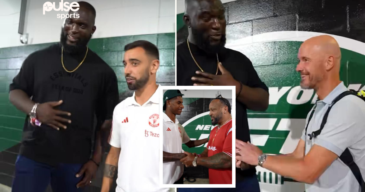 Omos: WWE's Nigerian giant links up with Rashford, Fernandes and Ten ...