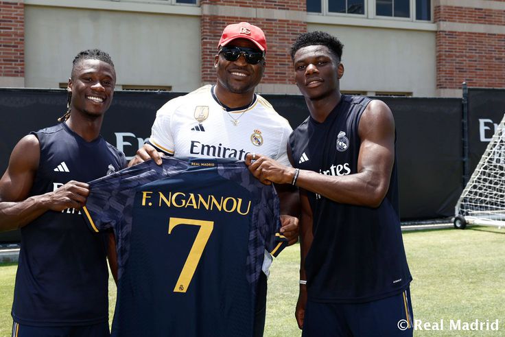 Ngannou teamed up with the Real Madrid stars after meeting France football captain Kylian Mbappe in Cameroon.