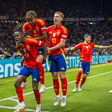 Goal celebration: Nico Williams (ESP) Lamine Yamal (ESP) Dani Olmo (ESP) Alvaro Morata (ESP) Martin Zubimendi (ESP) Spain - England Spanien - England 14.07.2024  || Image credit: Imago