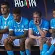 Noa Lang sits on the bench alongside fellow Napoli stars | Imago