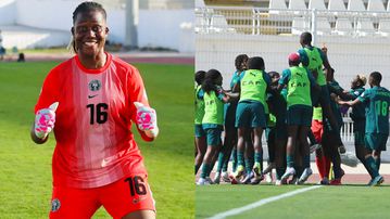What Nigerian goalkeeper Nnadozie said after losing clean sheet record vs South Africa