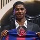 Marcus Rashford has been unveiled as new Barcelona players.