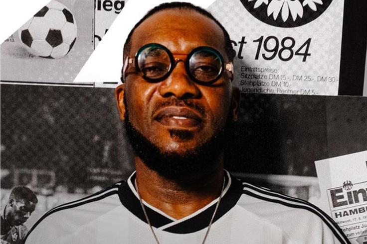 'NIGERIA'S GREATEST EXPORT' — Social media explodes as Jay-Jay Okocha models iconic retro Eintracht Frankfurt jersey