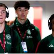 Amad (right) with his Manchester United teammates.