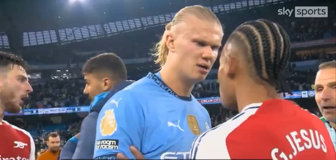 [WATCH] Erling Haaland's dark antics that rattled Arsenal players during their dramatic draw with Man City