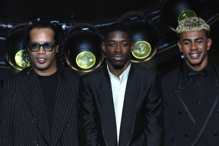 Ronaldinho annouced the Ballon d'Or winner between Lamine Yamal and Ousmane Dembele || Image credit: IMAGO