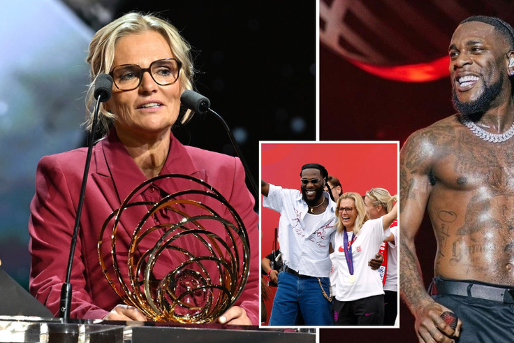 Ballon d'Or: Burna Boy responds after being shouted out by Lionesses boss Sarina Wiegman during acceptance speech