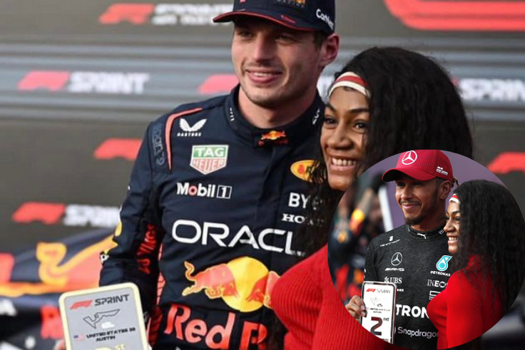 Sha'Carri Richardson: World champion presents F1 awards to Max Verstappen, Hamilton, and Leclerc