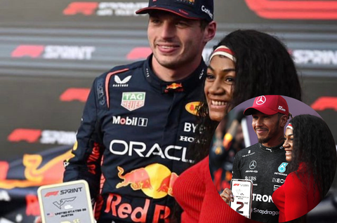 Sha'Carri Richardson: World champion presents F1 awards to Max Verstappen, Hamilton, and Leclerc