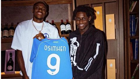 Victor Osimhen and Shallipopi: Super Eagles star teams up with "Elon Musk" hit maker in Italy