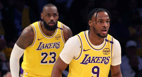 Like father like son: LeBron and Broony James make NBA history in Lakers win vs Wolves