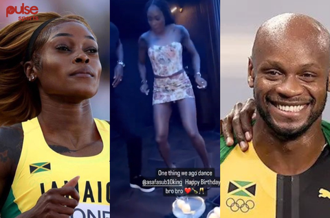 Elaine Thompson-Herah celebrates Asafa Powell's birthday showing off dance moves to a Nigerian song