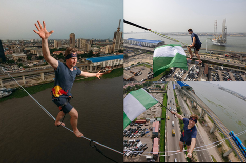 Jaan Roose: Meet Red Bull Athlete who walked on a thin rope in Lagos
