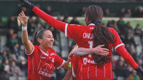 Super Falcons of Nigeria star Ifeoma Onumonu scores as Montpellier HSC beats St Etienne.