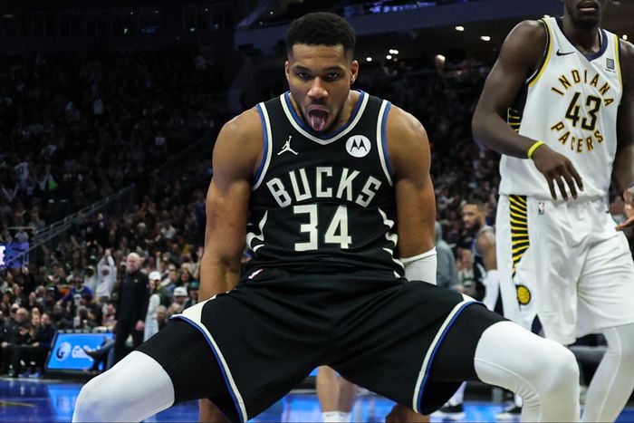 Nigerian Freak Giannis Antetokounmpo bags a triple-double as the Bucks beat the Pacers in an NBA Cup group game.