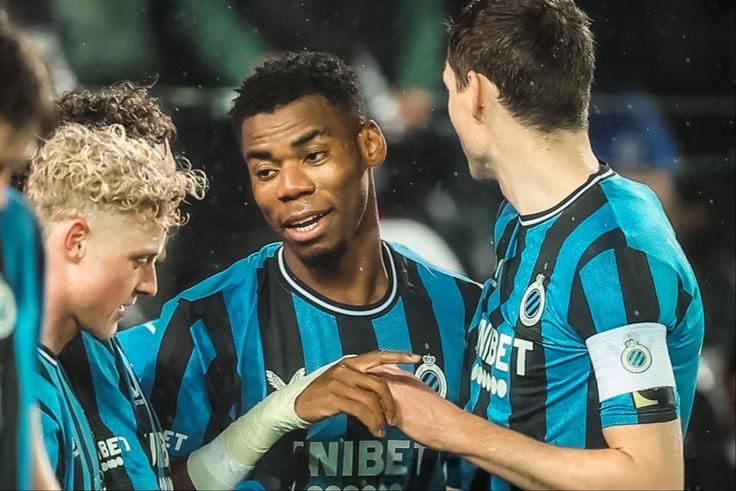 Super Eagles of Nigeria midfielder Raphael Onyedika is on target for Club Brugge against St. Truiden.
