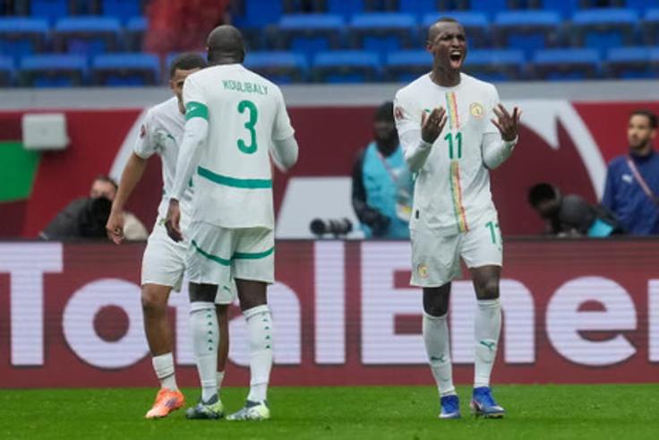 Nicolas Jackson celebrates Senegal's win | The Guardian
