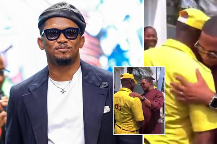 Samuel Eto’o: Africa’s richest footballer re-unites with ex-teammate turned security guard (VIDEO)