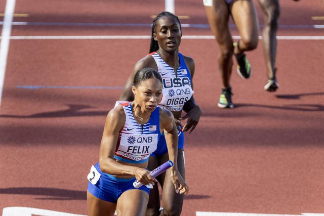 Talitha Diggs is aiming to carve her own path from her family's Olympics prestige by emulating the legendary Allyson Felix.