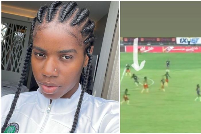 Esther Okonkwo is unhappy with the officiating against Cameroon.