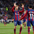 Raphinha FC Barcelona, Barca and Frenkie de Jong (FC Barcelona) celebrate after scoring their team s third goal during the La Liga EA Sports between FC Barcelona and Getafe