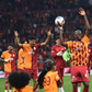 Victor Osimhen (45) of Galatasaray celebrates victory after the Turkish Super League match between Galatasaray and Antalyaspor at Rams Park Stadium on February 14, 2025 in Istanbul, Turkey. (Photo by SeskimPhoto )