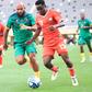 Erick Marcelo takes on Cameroon's Brayan Mbeumo in previous fixture for Harambee Stars.