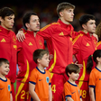 Dean Huijsen of Spain looks on prior the UEFA Nations League quarterfinal leg two match between Spain and Netherlands at Mestalla Stadium on March 23, 2025 in Valencia, Spain. (Photo by Jose Torres Photo Players Images Magara Press)