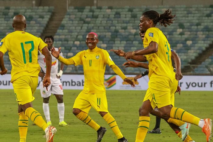 Zimbabwe players celebrate against Benin | Zim_Football on X