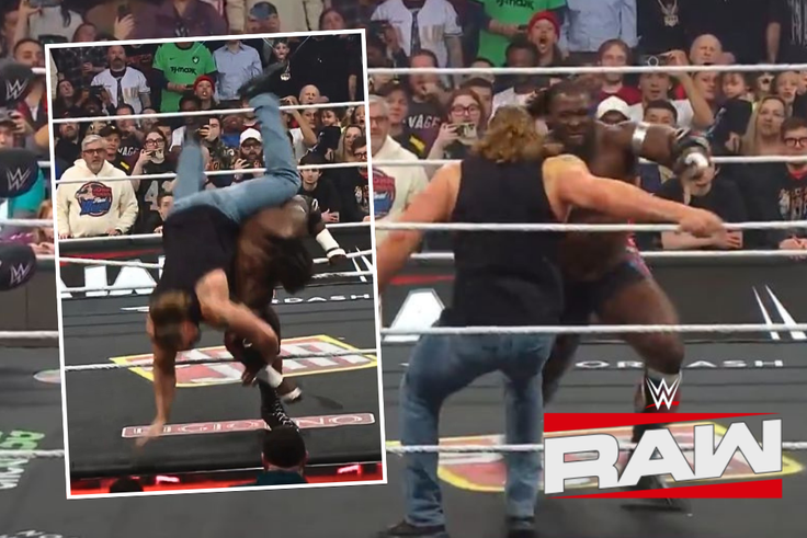WATCH: Nigerian WWE star Oba Femi brutally DESTROYS Brock Lesnar on Monday Night Raw [VIDEO]