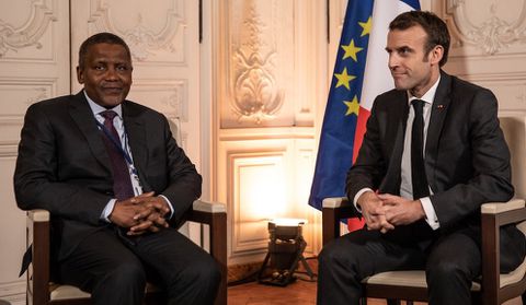 Billionaire Aliko Dangote has been in France several times since the reelection of President Emmanuel Macron (Laurence Jay/pool/ABACAPRESS.COM)