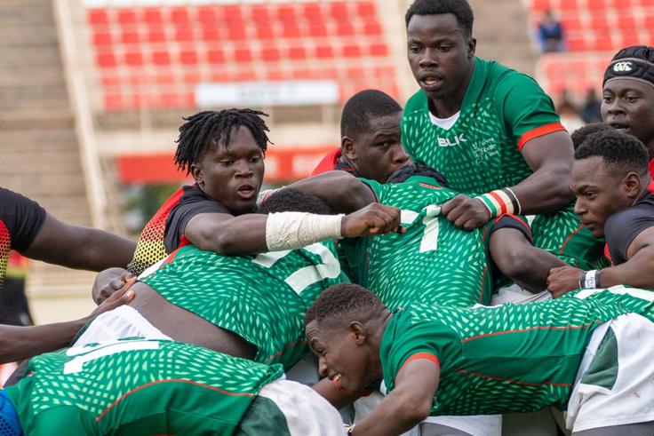 Kenya Under-20 Rugby team against Uganda.