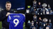 Jamie Vardy announces Leicester City departure, poses with titles won