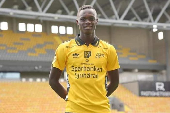 Timothy Noor Ouma after joining Swedish side Elfsborg.