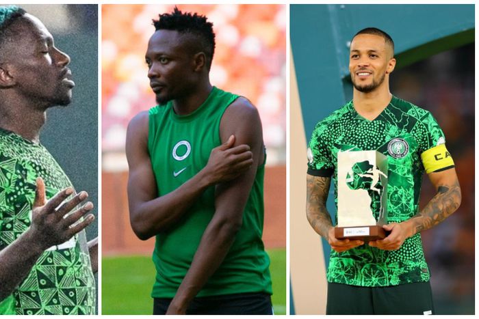 Super Eagles captains Kenneth Omeruo, Ahmed Musa and William Troost-Ekong.