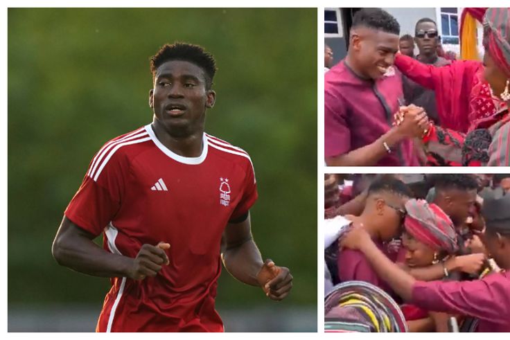 Taiwo Awoniyi cries as he blesses his twin sister's marriage