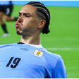 Darwin Nunez celebrates his goal for Uruguay against Panama.