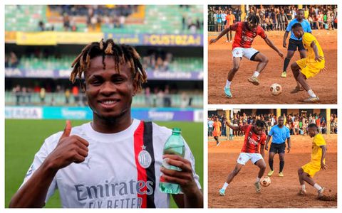 Samuel Chukuweze plays football on the street with his brother in All-Star Championship in Nigeria